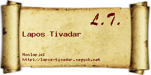 Lapos Tivadar névjegykártya